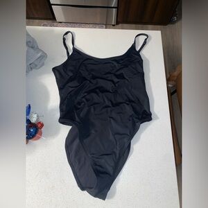 Low back cut black one piece